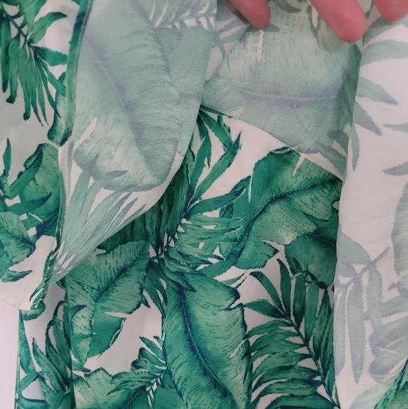 Gianni Bini Bright Green Ivory One Shoulder Pam The Breeze Dress Size Large - Picture 6 of 12